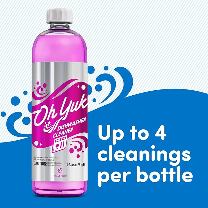 Oh Yuk Dishwasher Cleaner Descaler And Deodorizer – Removes Grease Odors And Buildup – Natural Orange Scent – Septic Safe Formula For A Fresh Dishwasher – Deep Cleans All Machine Models – 16 Fl oz