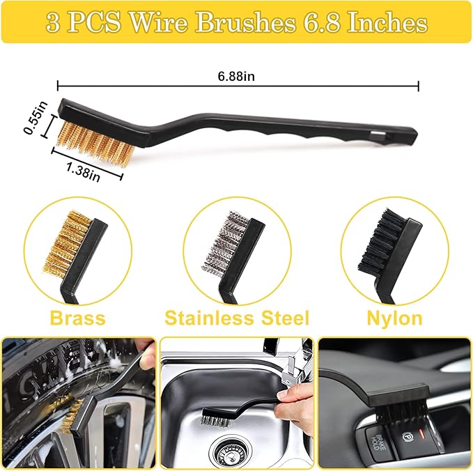 TTRCB 27Pcs Car Detailing Kit Car Detailing Brush Set Auto Detailing Drill Brush Set Car Detailing Brushes Car Wash Kit Car Accessories Car Cleaning Tools Kit for Interior Exterior Wheels