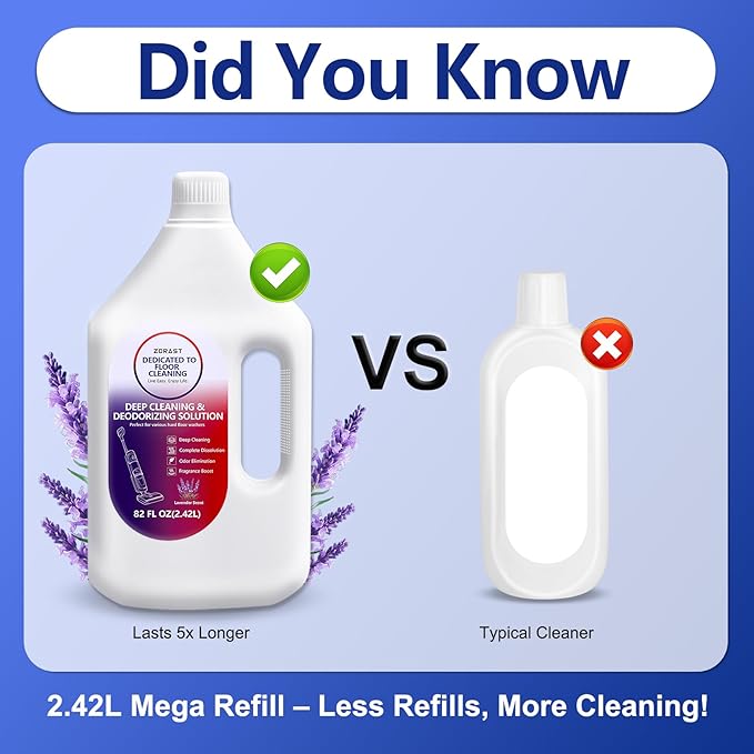 Lavender Floor Cleaning Solution 82 FL OZ Deep Cleans for Multiple Hard Floors Compatible with Tineco S3/S5/S7 Pro &amp iFloor 3/5 (No Steam) Stain-Busting Deep Deodorization Pet Friendly