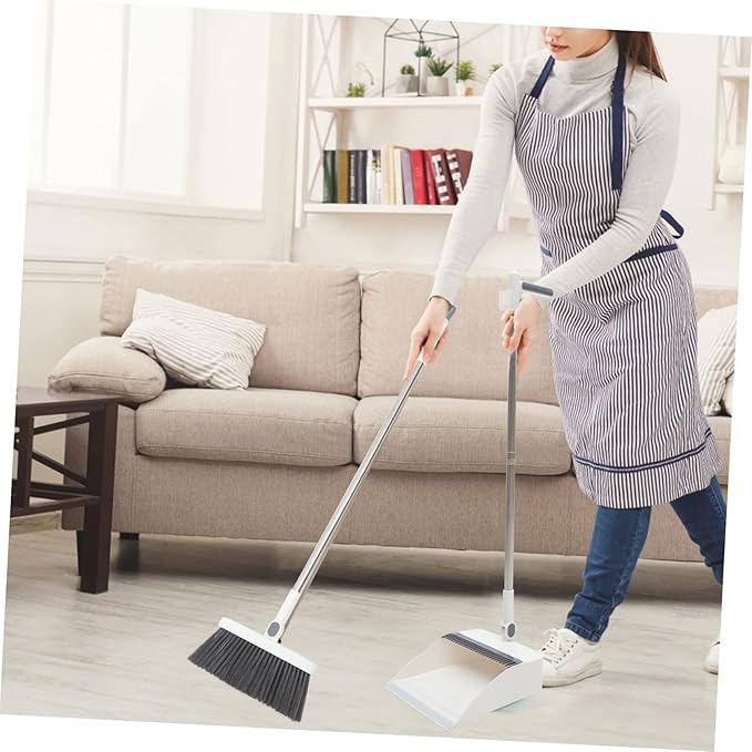 STOBAZA 1 Set Broom Dustpan Set Tool Sets for Metal Dustpan Standing Dustpan Lobby Dustpan with Broom Floor Scrub Brush Broom with Dustpan Garbage Shovel Broom and Shovel Set Shovel