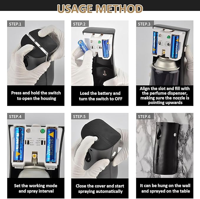 2PCS Automatic Spray Air Freshener Auto Timing Light-Sensing Air Freshener Spray Easy Setup Battery Powered Air Freshener with Lasting Frangrance for Home &amp Hotel