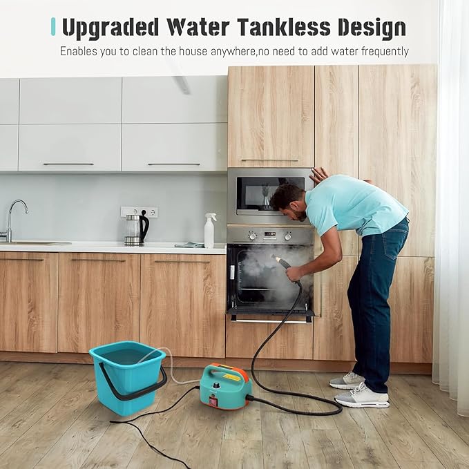 Steam Cleaner 1500W High Temperature High Pressure Mobile Cleaning Machine Steam Cleaner 50-400ml/min Multi Purpose 3.5Bar Handheld Pressurized Steam Cleaner