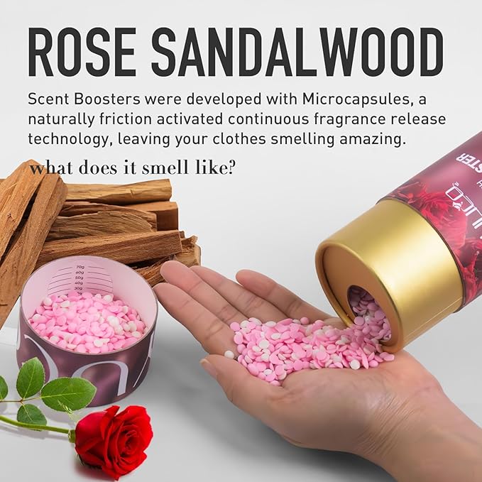 YUCO Scent Beads Laundry NaturalUltra-Concentrated Two-Color Laundry BeadsEffective Fabric DeodorizerSoftenStatic FreeMicrocapsule Technology Scent Lock Fresh Last 12Weeks(Rose Sandalwood12.6OZ)