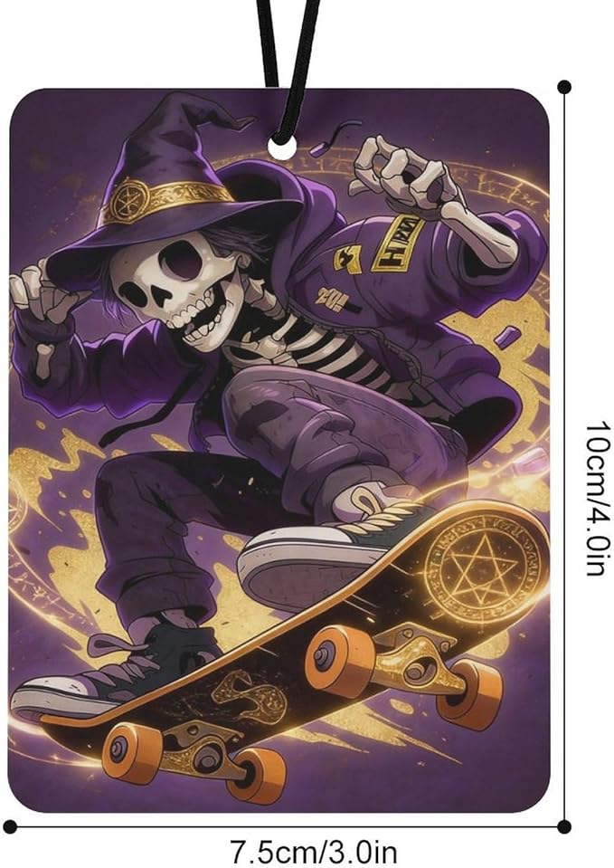 5PCS Car Air Freshener Hanging Personalized Double Sided Wizard Skull Car Fresheners Long Lasting New Cars Scents Cute Automotive Freshies for Closets Drawers (tea)