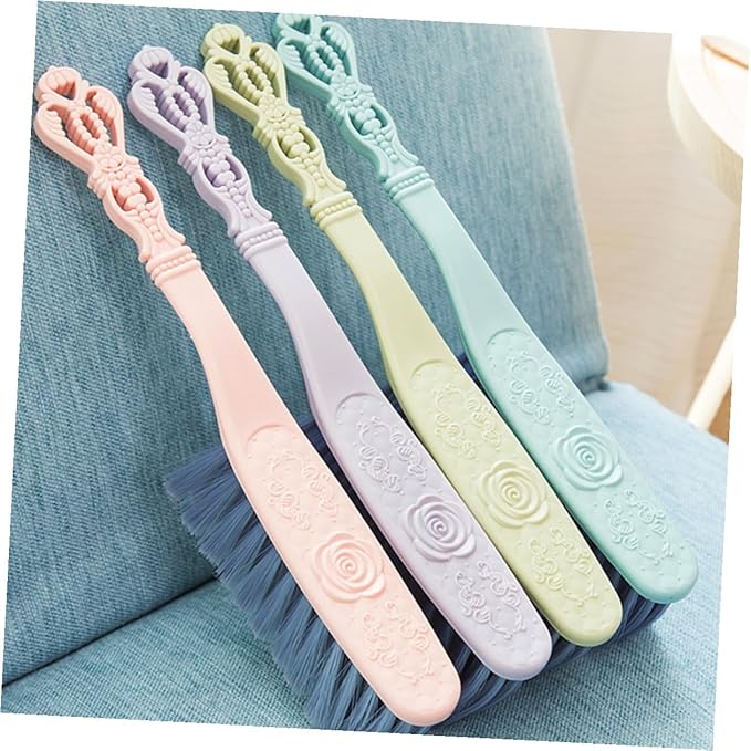 6pcs Bed Cleaning Brush Set with Hollow Handle Thickened Dusting and Sofa Cleaning Brushes Household Dust Remover Tools for Couch and Furniture (Blue Green Pink)