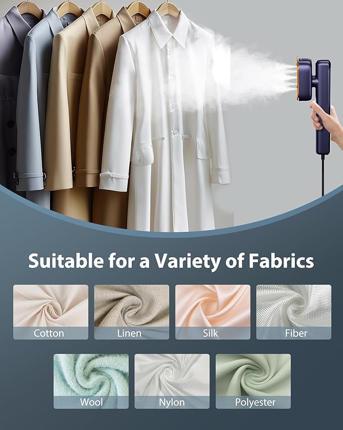 110-240V Travel Steamer for Clothes 1100W Portable 2-in-1 Steamer ＆ Iron 2 In 1 Handheld Garment Steamer Iron Large Ceramic Heat Panel for Home &amp Global &amp Europe Traveling