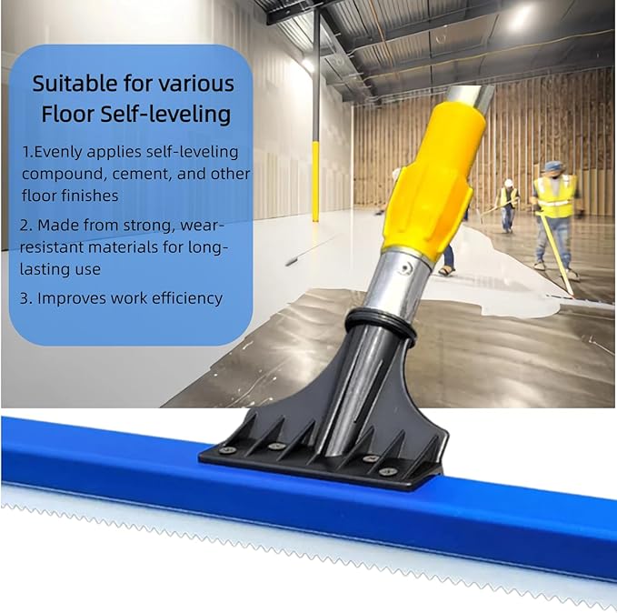 16in Epoxy Squeegee Teeth Notched Squeegee for Self Leveling Cement Urethane Epoxy Lightweight Professional Epoxy Tool for Garage Floors Driveways