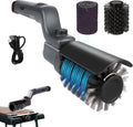 Upgraded Electric Grill Brush Cordless Rechargeable Grill Cleaning Brush with Adjustable Angle Stainless Steel Brush Head 3-Speed Power 90-Min Runtime Waterproof Cleaner for BBQ Grates (Gray)
