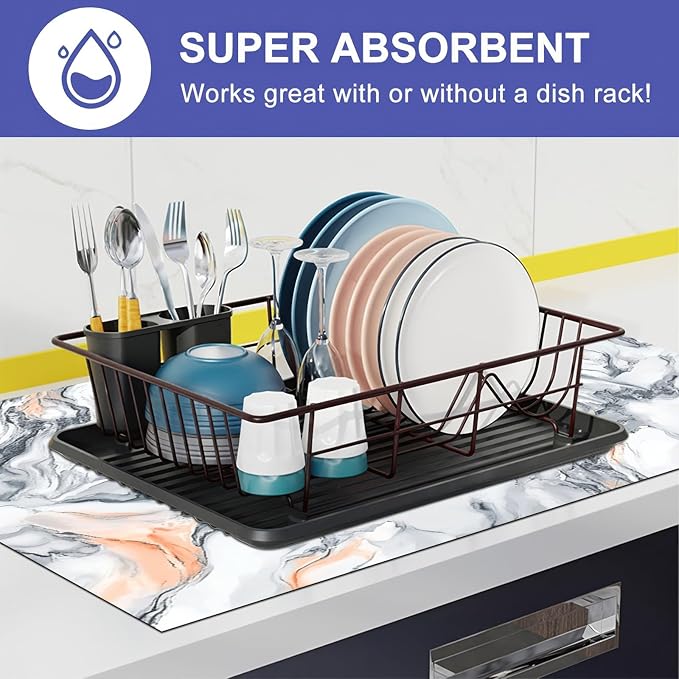 Stove Top Cover Diatomite Mat 28x20 Inch Marble Stovetop Covers Protector Heat Resistant Coffee Mat Kitchen Countertop Pad Laundry Surface Cooktop Cover Decor