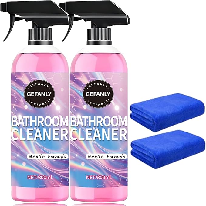Quatrel Gefanly Bathroom Cleaner Gefanly Powerful Pink Bathroom Cleaner Spray All Purpose Bathrooms Descaler Foam Cleaners Gentle Formula for Tub Floor TileShowersBathtubs Glass Surfaces
