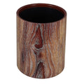 PRETYZOOM Retro Wood Grain Trash Can Lidless Round Wastebasket for Home Office Bedroom Open Top Farmhouse Style Bin for Dorm and Kitchen