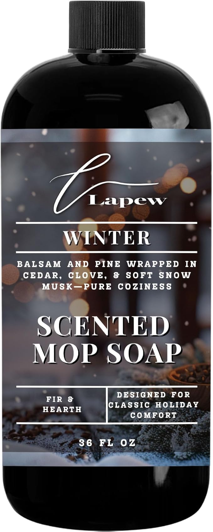 Lapew Winter Scented Mop Soap - Luxury Floor Cleaner Concentrate for Mopping Tile Laminate Vinyl &amp Hardwood | Streak-Free Low-Foam | 36 oz