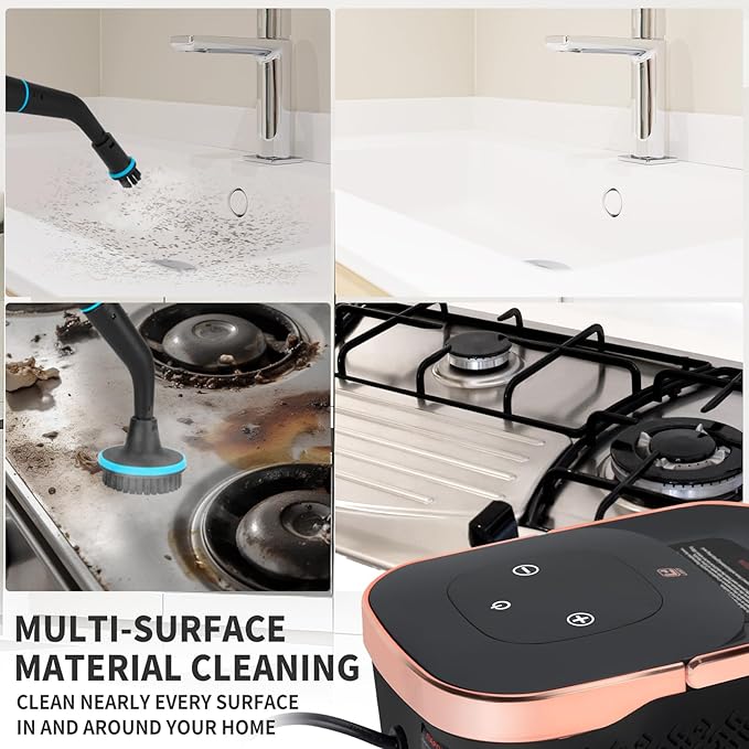 2500W Portable Steamer for Cleaning Handheld Steam Cleaner for Home 6 Steam Levels 10s Heat-Up High Heat Steamer for Car Detailing Furniture Couch Bed Bugs House Windows (Black)