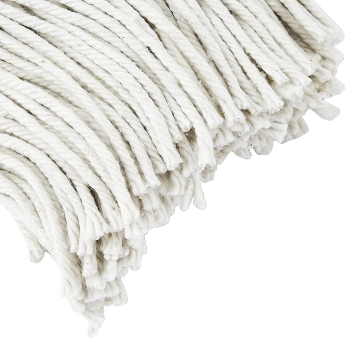 Cotton Blend Wet Mop with Steel Handle Green and White