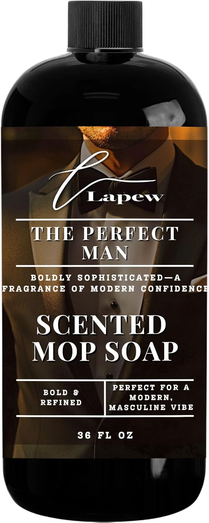 Lapew The Perfect Man Scented Mop Soap - Luxury Floor Cleaner Concentrate for Mopping Tile Laminate Vinyl &amp Hardwood | Streak-Free Low-Foam | 36 oz