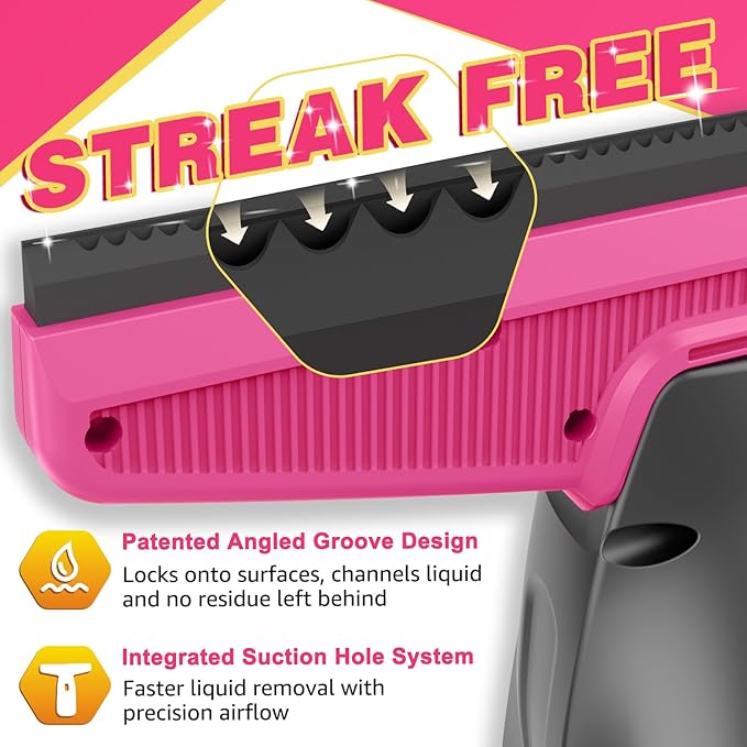 Streak-Free Powerful and Cordless Window Vacuum Squeegee Strong Suction and Lightweight Window Cleaner Gift with Microfiber Cloth Deep Cleans Window Shower Glass Mirror and Car Windshield