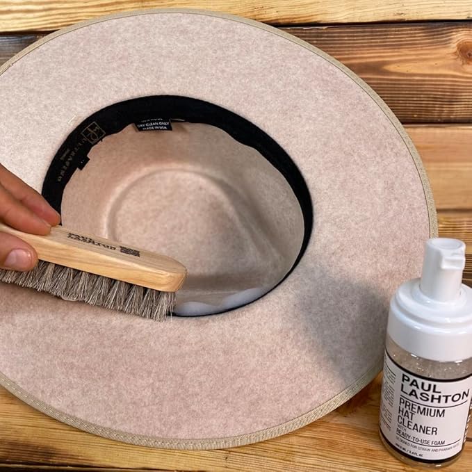 CLEANER SET Hat care Premium Foam Cleaning Horsehair Cleaner Brush Safe on All Materials Designed for Cotton Wool Felt Straw Panama Montecristi Baseball Caps &amp More Refreshing Fragrance