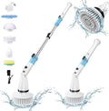 Electric Spin Scrubber with 5 Brush Heads Cordless Cleaning Brush 450 RPM Motor 27-47 inch Adjustable Handle Power Scrubber for Bathroom Tile Floor
