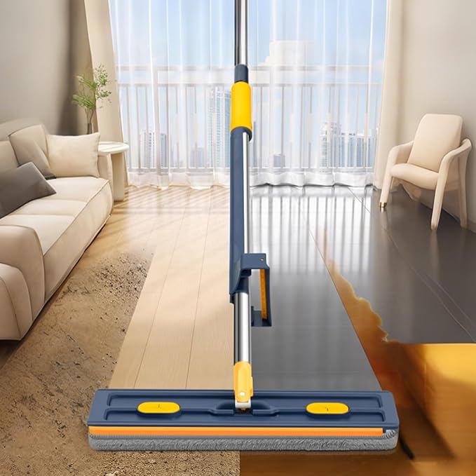 Bedroom Floor Cleaner - Flat Mop Garage Cleaning Mops | Scraper Floors Cleanings Tool Large Flats Mopss with Long Handle Garrage Cleaniings Mopp for Hardwood Tile Carpet Bathroom Garages Apartment