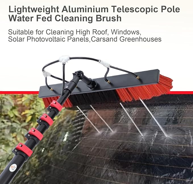 Retractable Window Glass Cleaner 3.6m-10.8m Glass Cleaning Telescopic Rod Multi-Purpose Water Spray Brush Retractable Cleaner Photovoltaic Cleaner10.8M/36FT