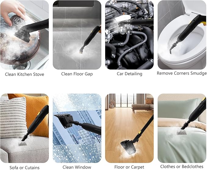 Steam Cleaner 2000W Multipurpose Steam Cleaner 1.8L Portable Handheld High-Pressure Steam Cleaner