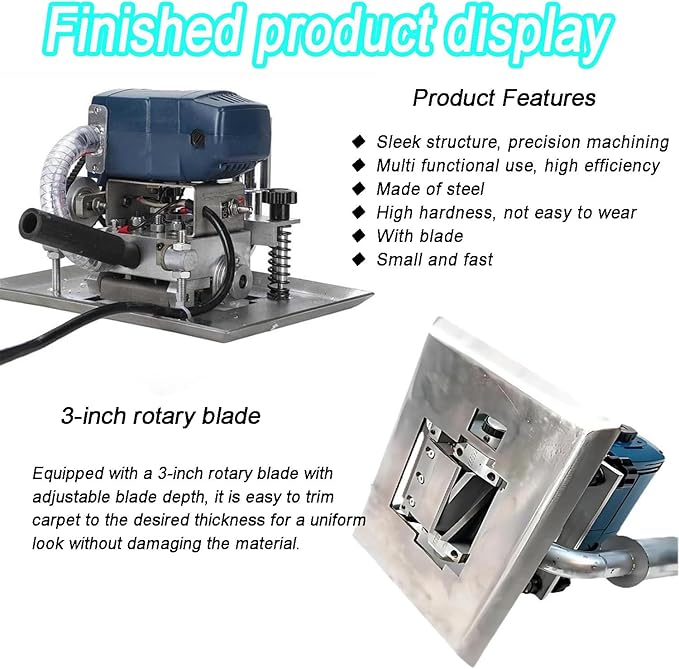 Versatile Carpet Repair Tool850w Flat Shearing Machine10000rpm Speed for Results3-Inch Rotary Blade Cuts Pilling &amp Uneven FibersPerfect for Handmade/Tufted RugsHome &amp Workshop Friendly