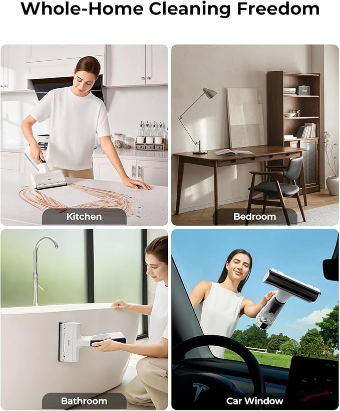 Hizero Handheld Multi-Surface Cleaner for Tables Desks CountertopsGlass and Mirrors – Cordless Hard Surface Cleaning Tool That Leaves Surfaces Streak-Free and Dry No Rags Needed(H100)