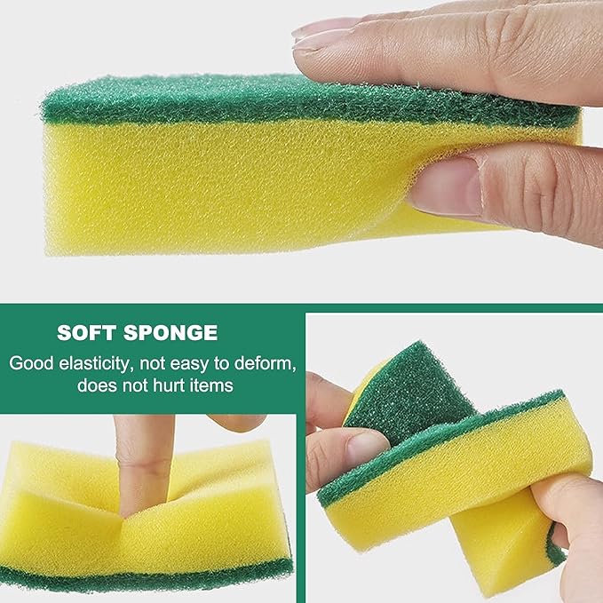 Individually Wrapped Sponges Kitchen Dishwashing Sponge Bulk Non Scratch Dishes Scouring Pad Dishcloth Odor-Free Sponge Wipes for Household Cleaning Dishes Travel Apartments (1000 Pack)