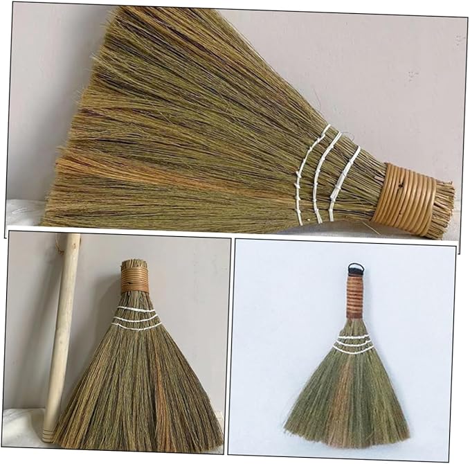 GLEAVI 2pcs Dust Brush Broom and Cleaning Brooms for Desktop and Household Use Handmade Tabletop Sweeper Natural Material Detachable Design for Easy Storage