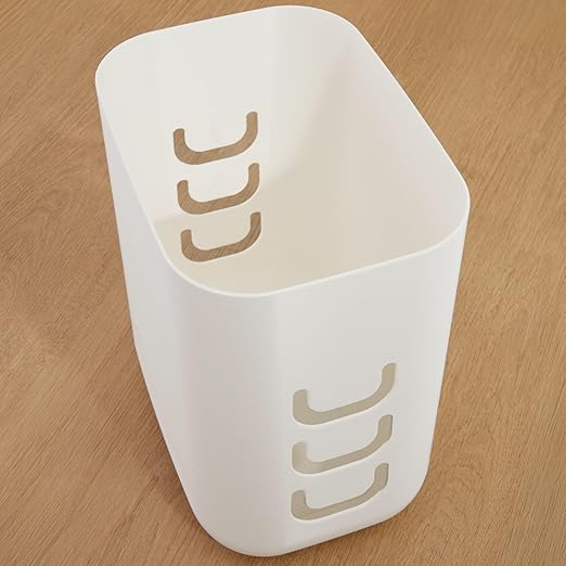 STORi Luup Bathroom Wastebasket 2pk Secure Grocery Bags Plastic Garbage Container for Vanity Laundry Room Kitchen Office 2.5 Gallon White Made in USA