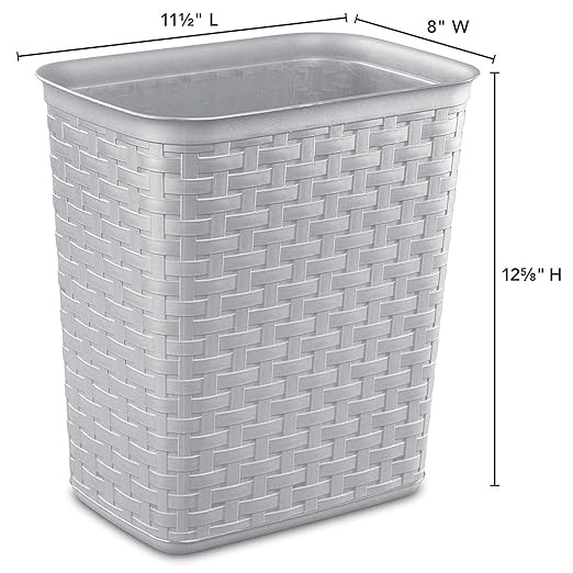 STERILITE 10346A06 Cement Weave Pattern Wastebasket 3.4 Gallon Plain
