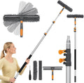 20FT Reach Window Squeegee with 5-13 FT Extension Poles Extra-Large 14 Window Squeegee Window Cleaning Kit with Telescopic PoleWindow Cleaner Tool with Adjustable Head for High Window Glass RV