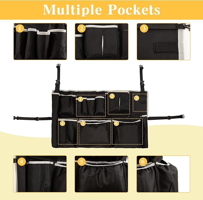Trash Can Caddy BagCleaning Caddy Bag for 32-55 Garbage Bags HolderRound Trash Bags HolderCleaning Tool Organizer for 13 PocketsCleaning for Cleaning Supplies