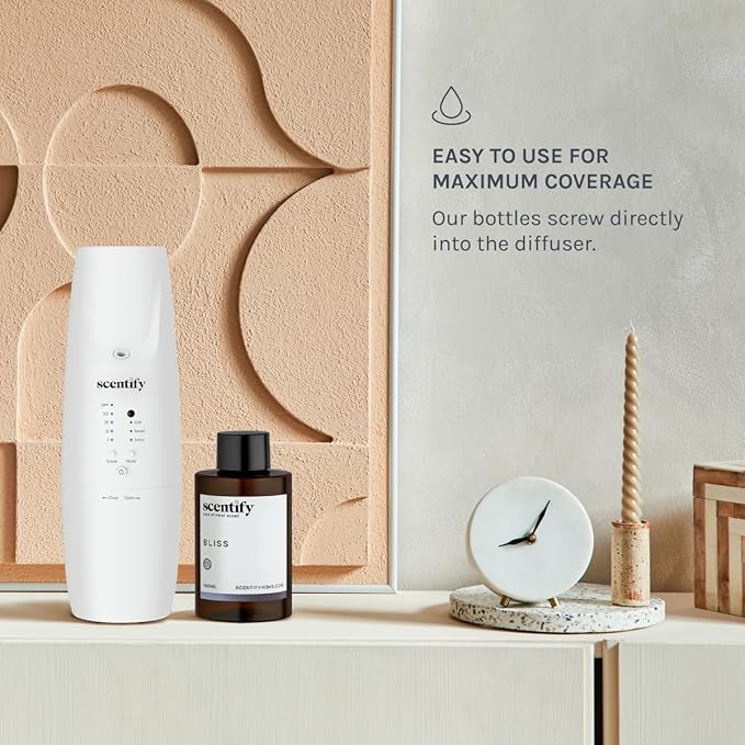 Scentify Bliss Aroma Oil Refill Scent for Oil Diffusers - Eucalyptus Bergamot Tea &amp Powdery Scents - Luxurious Relaxing Aromatherapy Diffuser Fragrance 470ml 16 oz