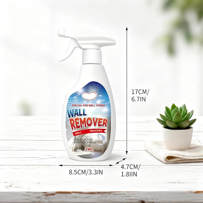Highly Effective Removal Spray Wall Cleaner for Painted Walls Multi-Surface Cleaning Solution Dust and Stain Remover for Wood Tile Fabric Bathrooms Kitchens (2Pcs)