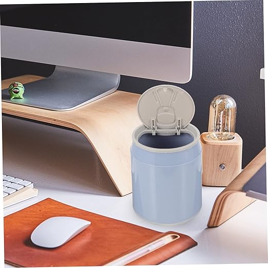 Cabilock 3pcs Mini Trash Can Lid Compact Desktop Wastebasket for Home Office Plastic Rubbish Bin Portable Tiny Trash Container for Indoor Use