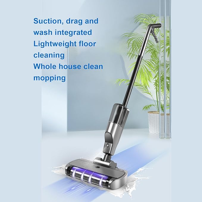 Cordless Vacuum Mop Automatic Electric Wet Dry Vacuum Cleaner with Self Feature and 500ml Dust Container for Home Floor