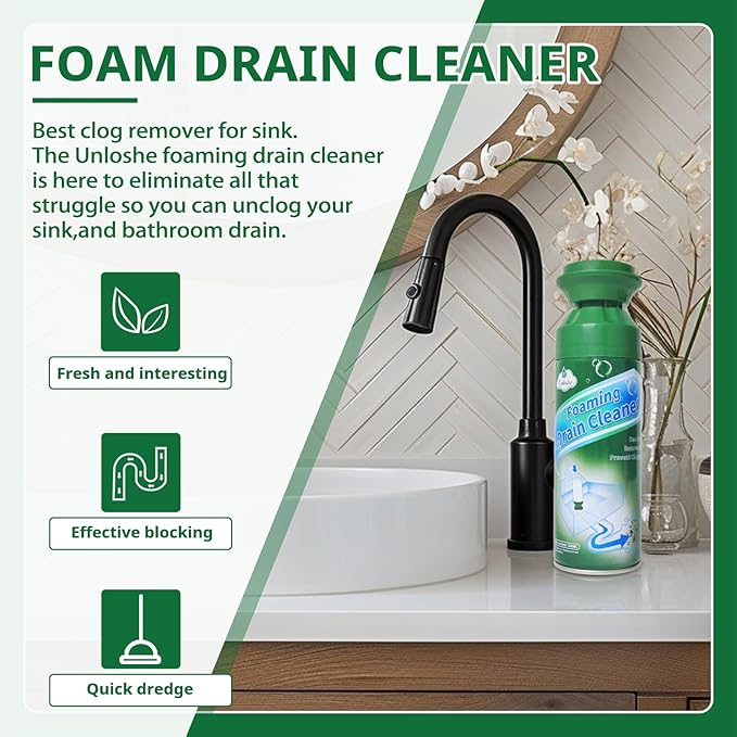 Foaming Drain Cleaner Sink Drain Cleaner Foam Drains Clog Remover for Bathroom Sinks Tubs Washbasin (2PCS)