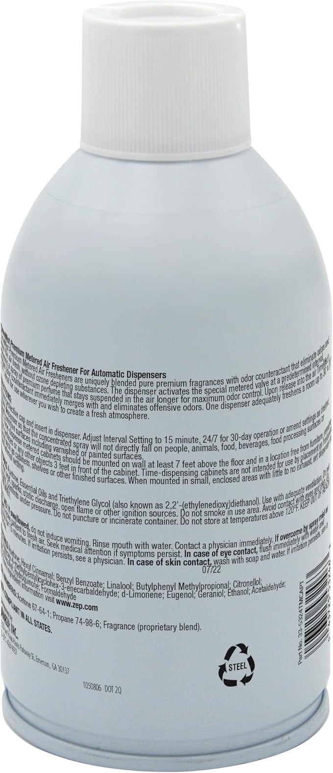TimeMist Premium Metered Air Freshener Refills - Caribbean Waters - 7.1 oz (Case of 12) 1042756 - Lasts Up To 30 Days and Neutralizes Tough Unwanted Odors