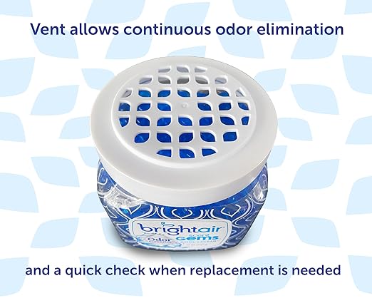 Bright Air Scent Gems For Small to Medium-Size Spaces Cool &amp Clean Scent 12 oz. Each Case of 6 Odor Eliminator &amp Air Freshener Natural Essential Oils Lasts Up to 45 Days Each