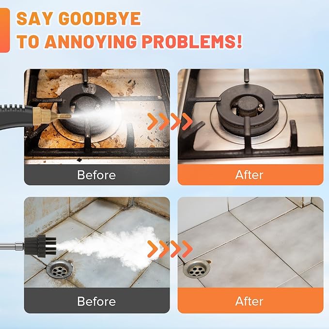 Handheld Steam Cleaner2500W Steam Cleaner High Pressure Steamer for Cleaning Handheld Portable Steam Cleaners for Home Steamer for CarUpholstery Kitchen Bathroom Grout and Tile