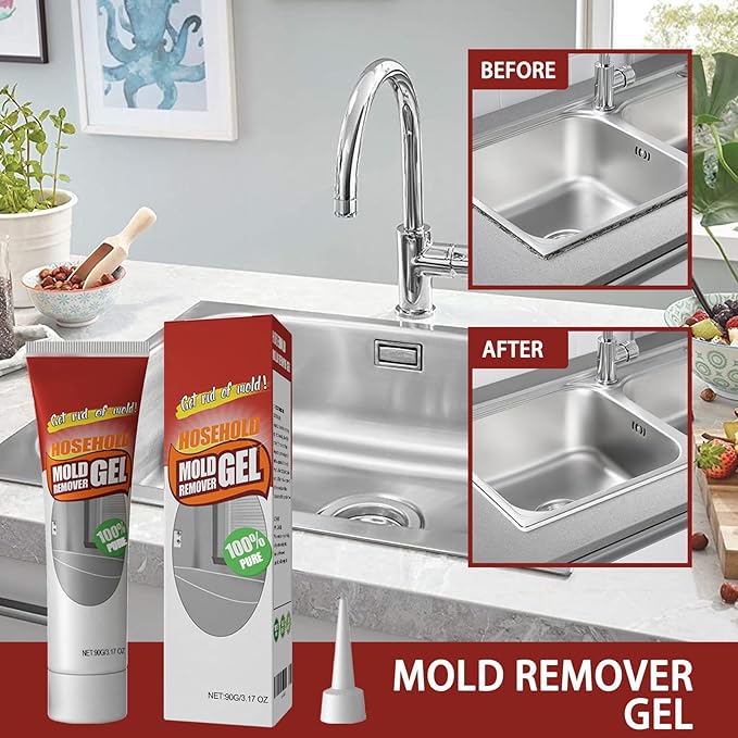 Powerful Household Cleaning GelRemover GelHighly Effective In Penetration Suitable Forfor Sink Bathtub Toilet Seals Bathroom Kitchen Safe Formula That Does Not Damage The Surface (90G5PC)