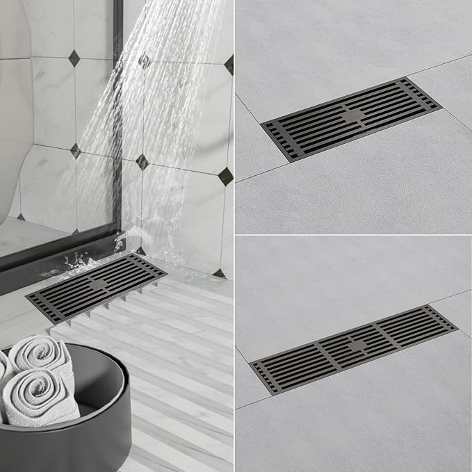 Multipurpose Elegant Gray Bathroom Shower Drain With Odor Prevention Portable For Homes And Hospital Daily Use