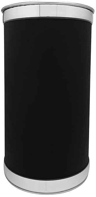 Stephanie Imports Made in USA 5-Gallon Sleek and Stylish Vinyl Mylar Waste Basket (13 X 11) (Faux Black Leather)