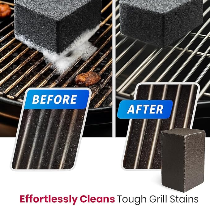 Commercial Grade Heavy Duty Grill Cleaning Brick Bulk 24 Pack. Pumice Stone Cleaner Tool Cleans and Sanitizes Restaurant Flat Top Grills or Griddles Effectively Without Harsh Chemicals or Abrasives
