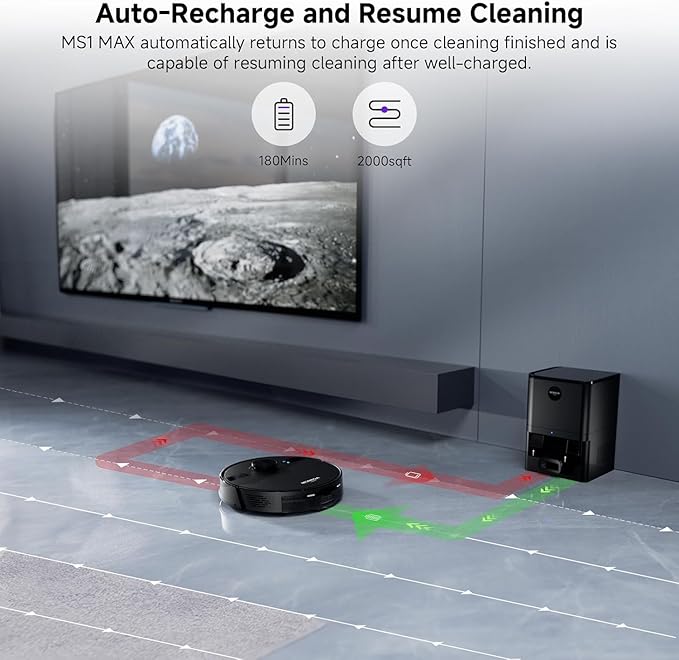 MONSGA Robot Vacuum and Mop Combo 6000Pa Robotic Vacuum with 3.5L Self Emptying Station Lidar Navigation Robot Vacuum Cleaner 180mins Runtime APP/Remote/Voice Control for Hard Floors and Carpets
