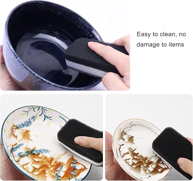 Kitchen Dishwashing Sponge Individually Wrapped Sponges Bulk Non Scratch Scouring Pad Odor-Free Dish Sponges for Washing Dishes Wipes for Household Cleaning Dishes Travel Apartments (Black- 600 Pack)