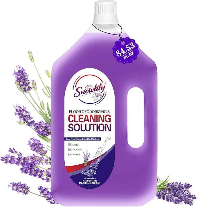 84.53 FL OZ/ 2.5 L Lavender Scent Floor Cleaning Solution Compatible with TinecoNo Residue &amp Long-lasting Fragrance Floor Cleaner Refill for All Robot Vacuums &amp Cordless Floor Washers/Mop Va