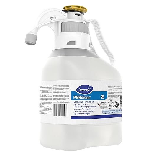 Diversey 95019481 PERdiem General Purpose Cleaner with Hydrogen Peroxide for Floors Bathrooms &amp Hard Surfaces SmartDose Liquid Concentrate 1.4-Liter