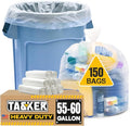 55-60 Gallon Trash Bags Heavy Duty (MegaValue Pack 150 COUNT) Extra Large Clear 50-60 Garbage Bags Bulk Trash Liners Perfect for Recycling Office Waste Storage Use